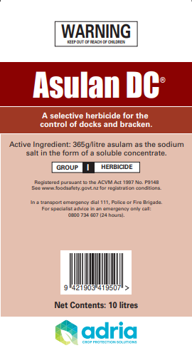 Asulan DC (10L) label